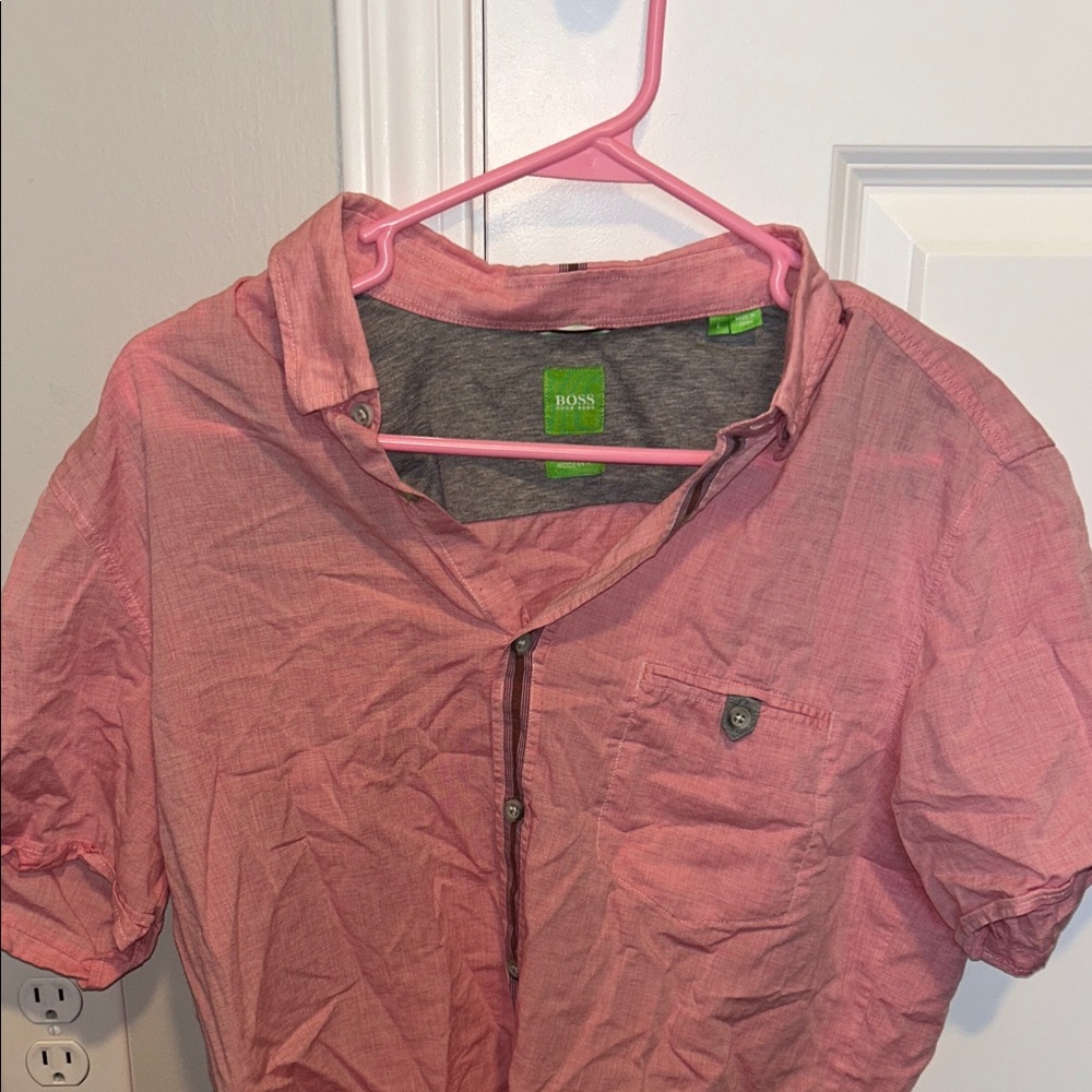 Hugo Boss Coral Button-Up Shirt